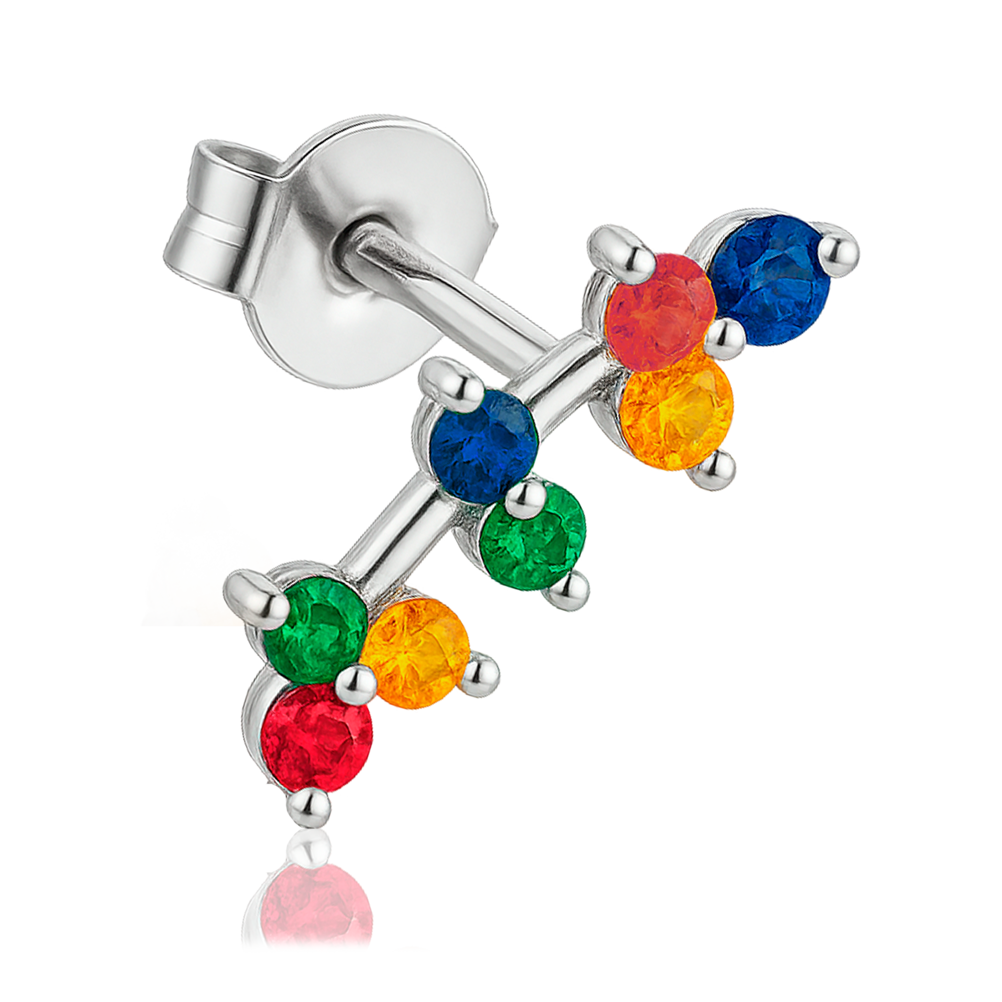 Pendiente Mini Colores Plata