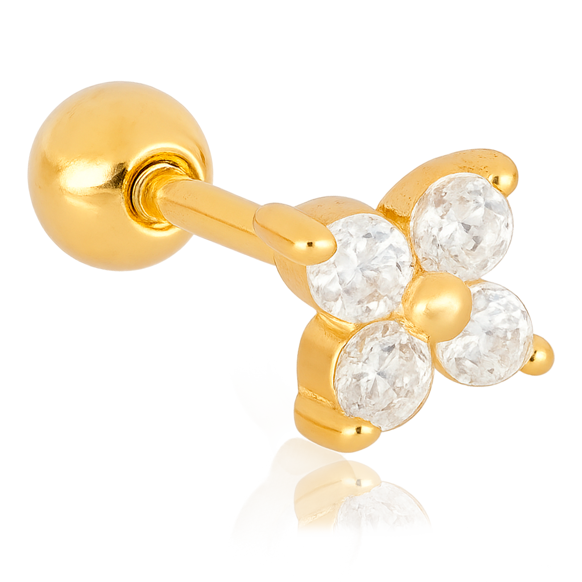 Pendiente Mini Flor Blanco
