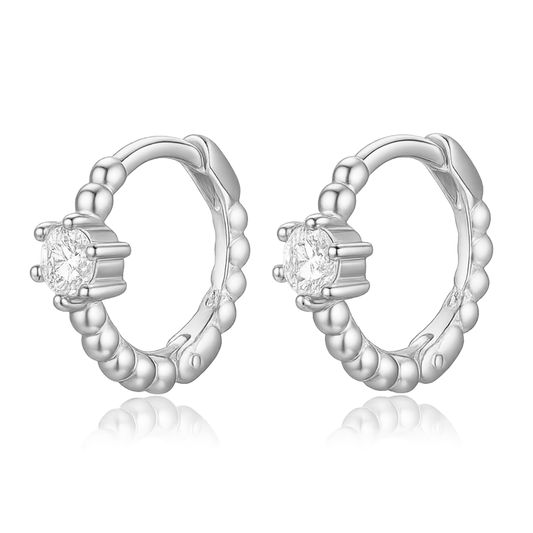 Aros Lis Blanco Plata