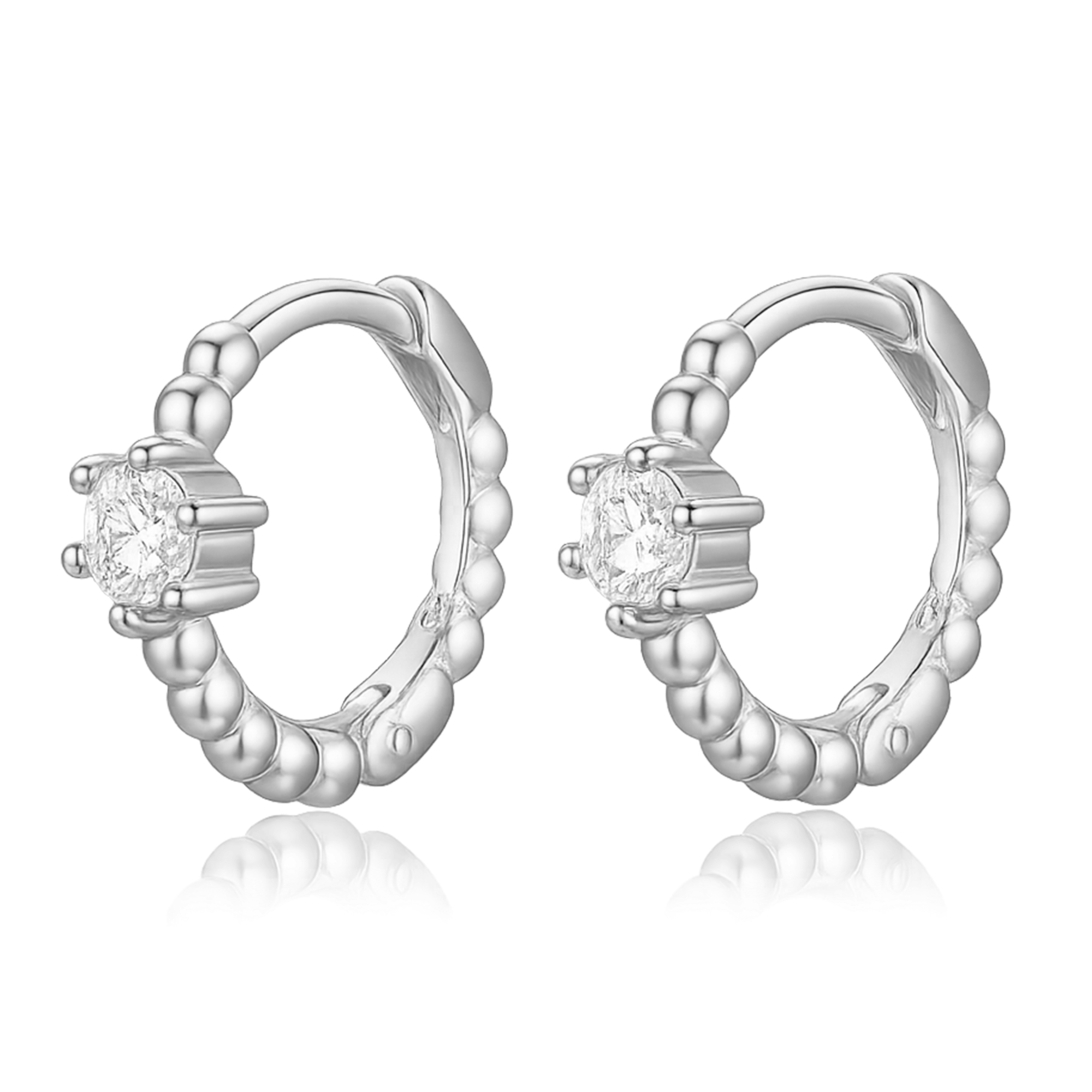 Aros Lis Blanco Plata