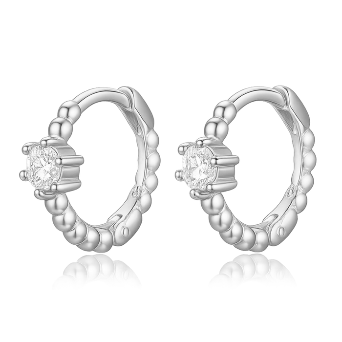 Aros Lis Blanco Plata