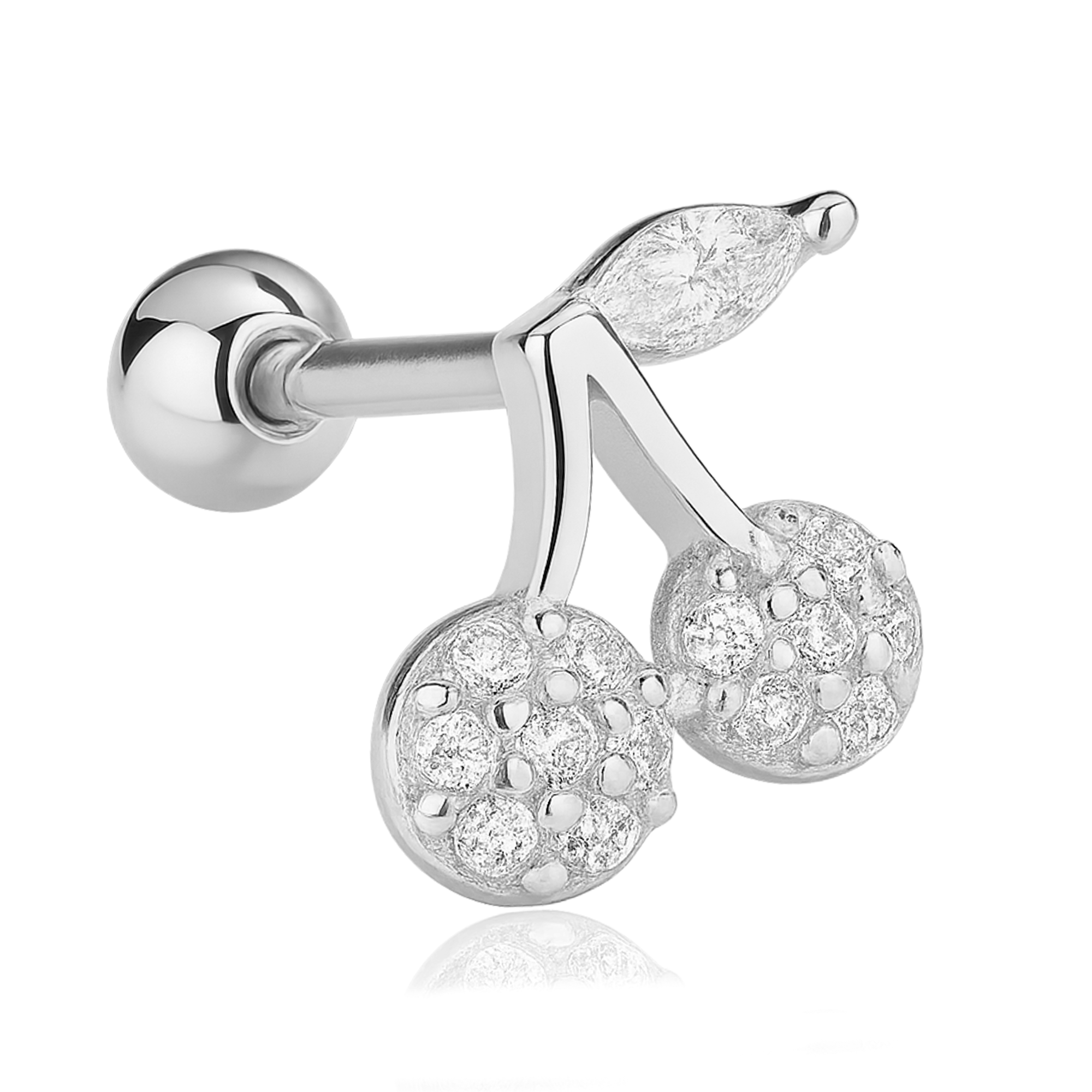 Pendiente Shiny Cherry Plata