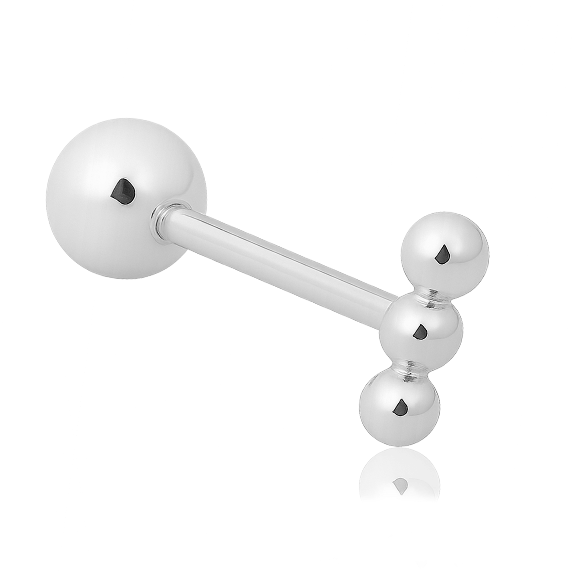 Pendiente Tres Mini Bolitas Plata