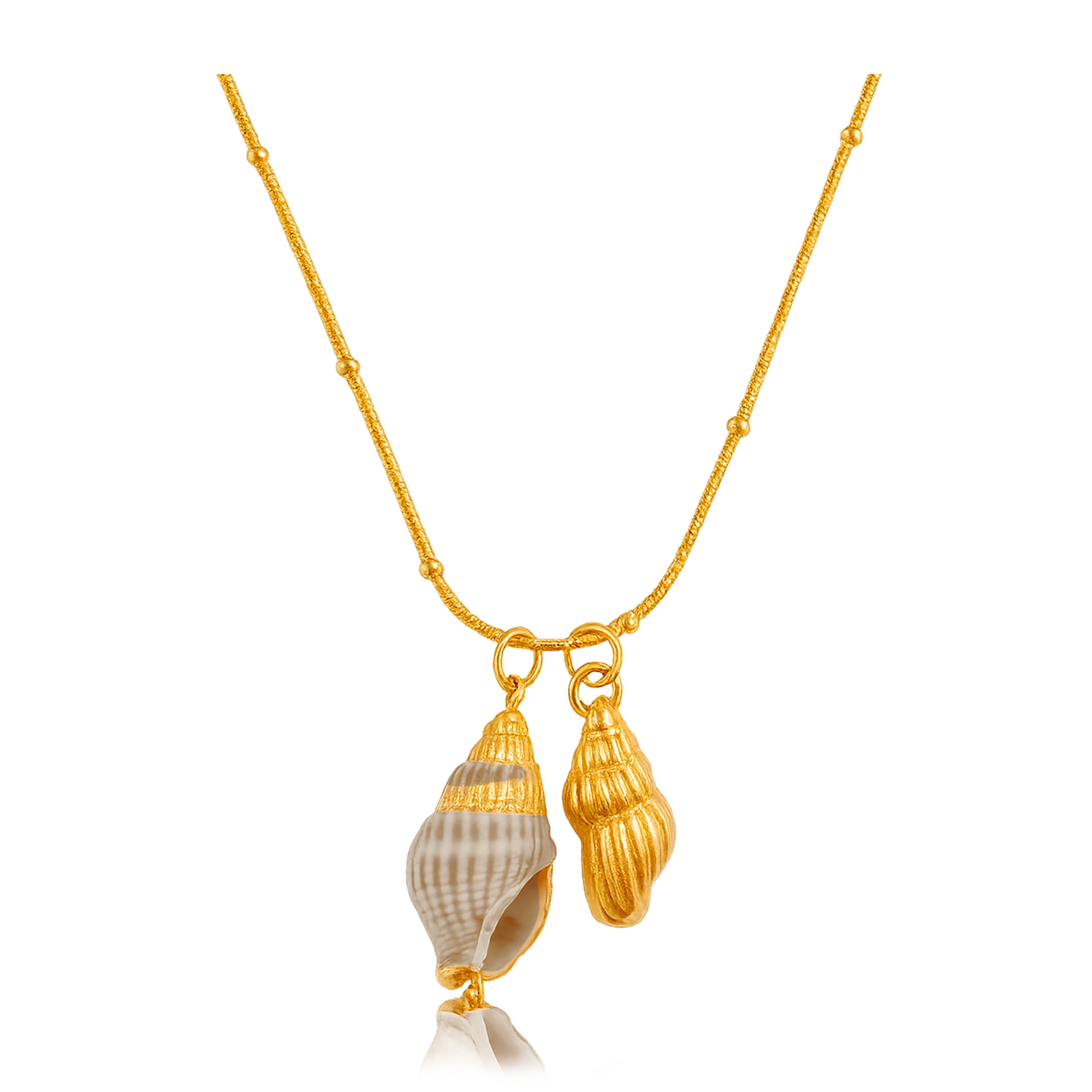 Collar Oceana Caracola Marina Natural Oro
