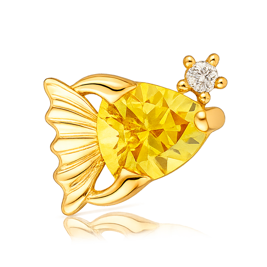 Pendiente Mini Yellow Fish Oro