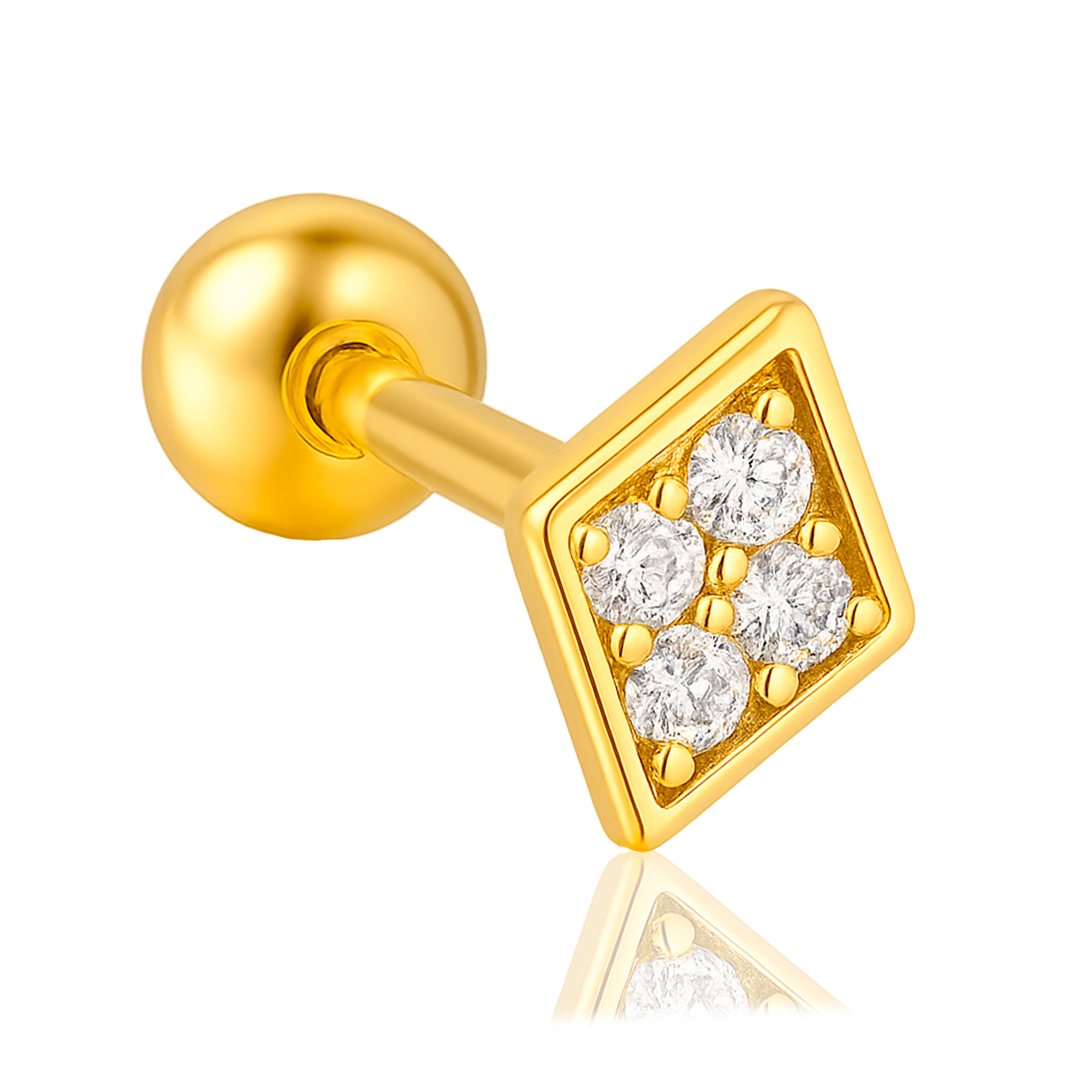 Pendiente Mini Shiny Rombo Oro