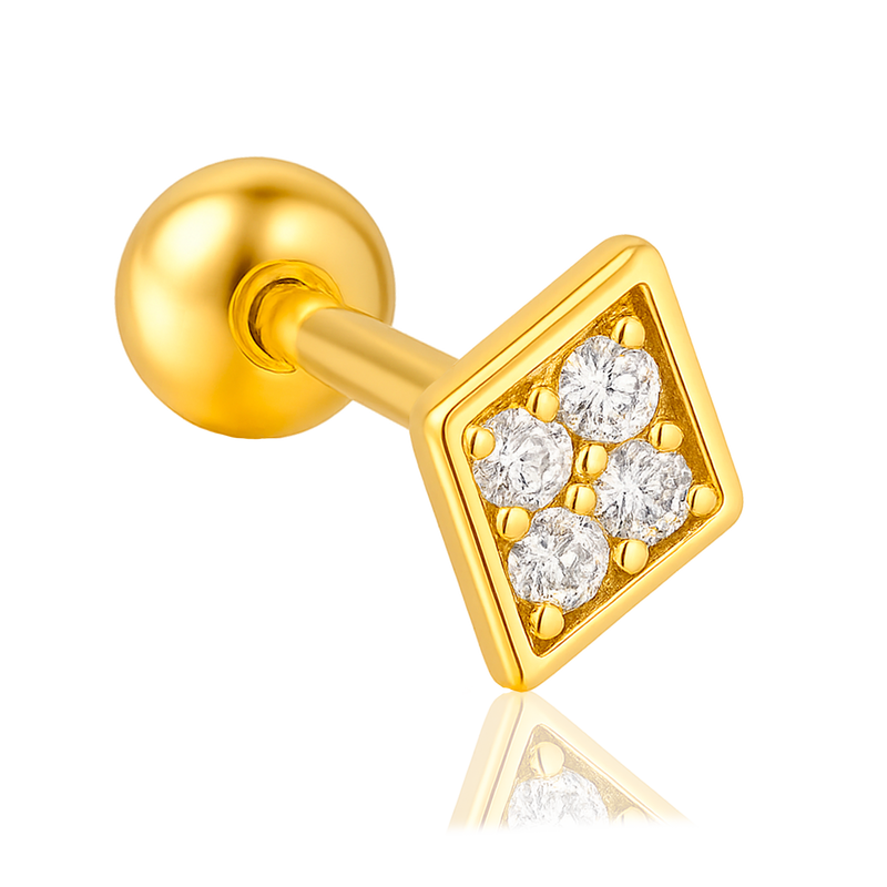 Pendiente Mini Shiny Rombo Oro