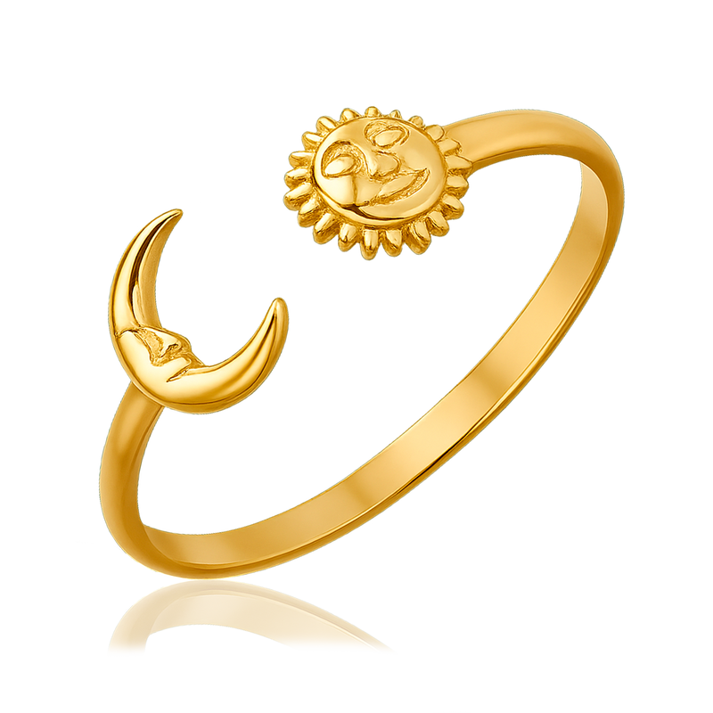 Anillo Sol y Luna Oro