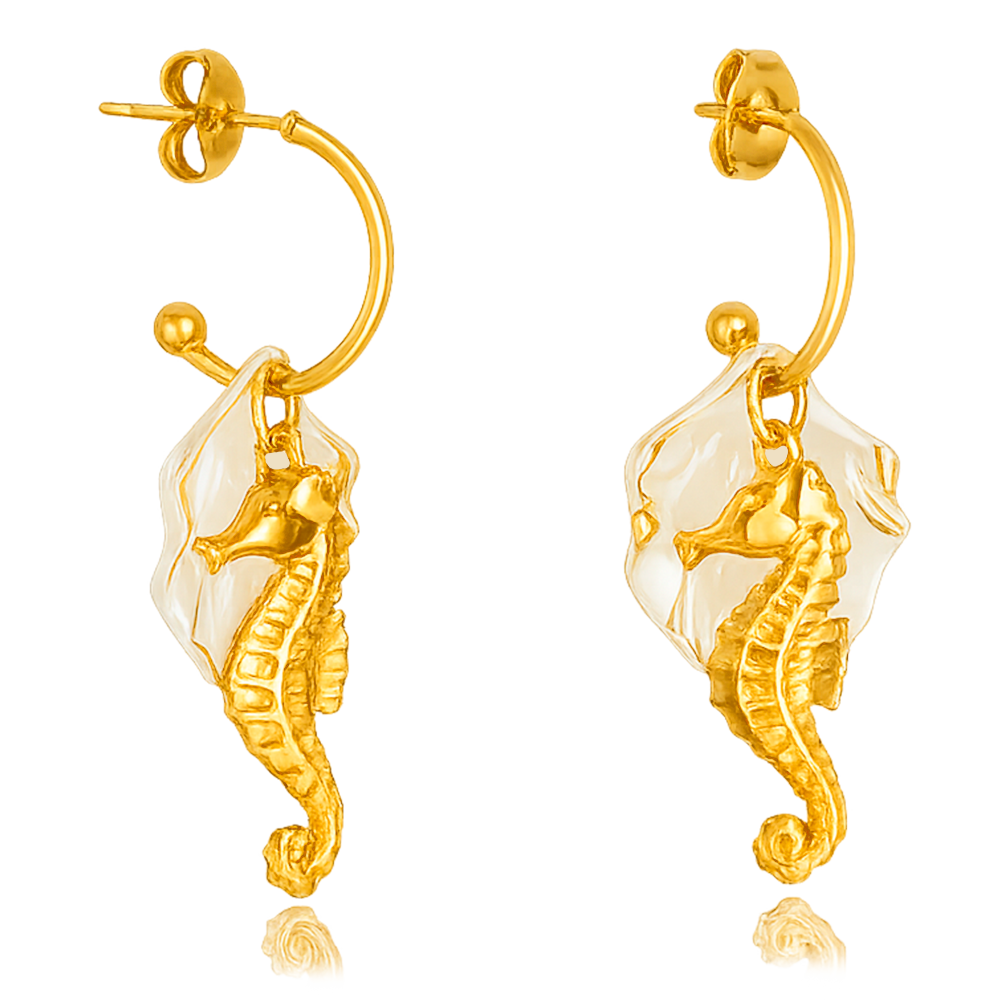 Aros Caballito de Mar Oro