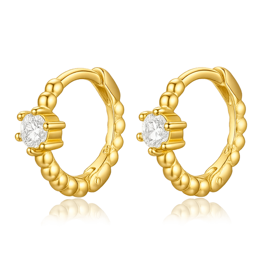 Aros Lis Blanco Oro