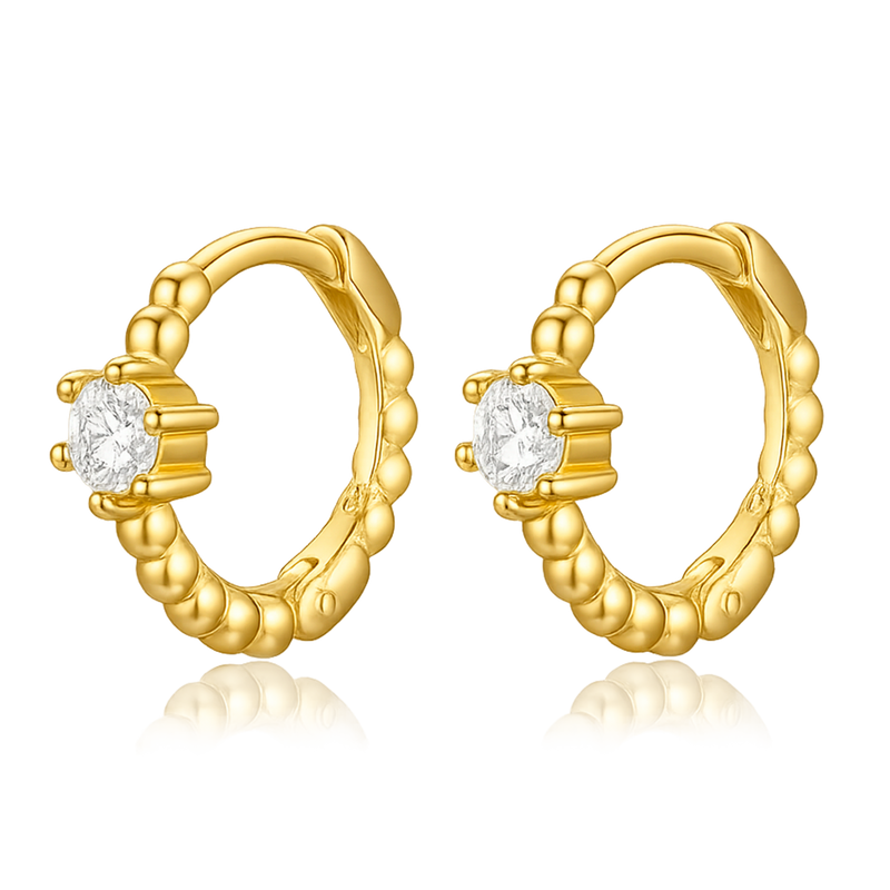 Aros Lis Blanco Oro