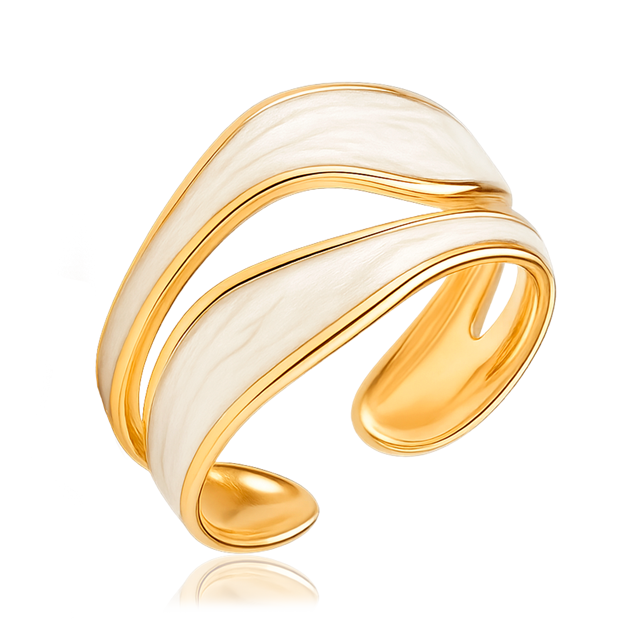 Anillo White Drip Oro