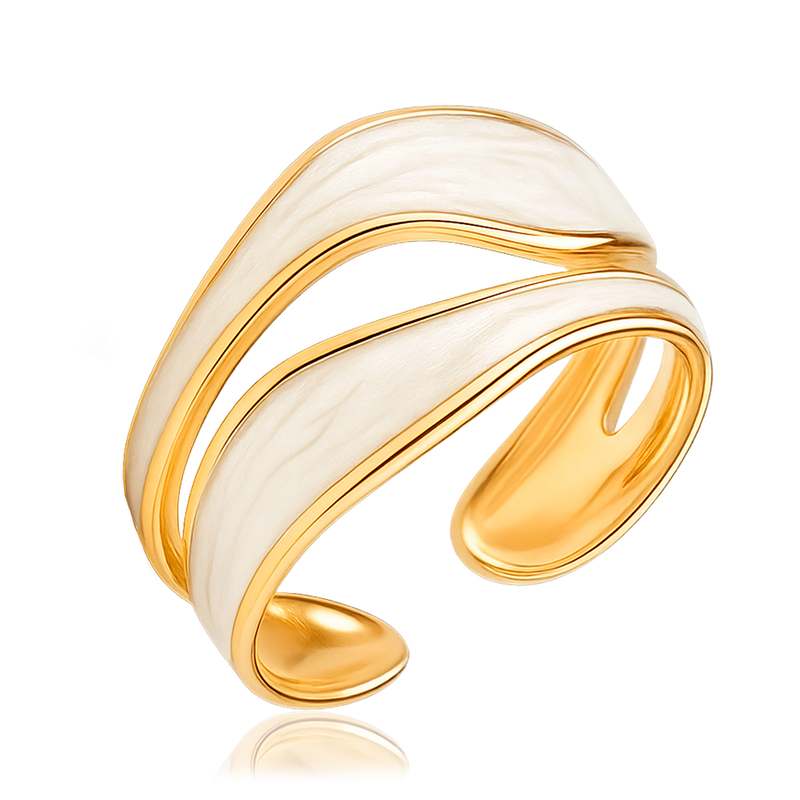 Anillo White Drip Oro