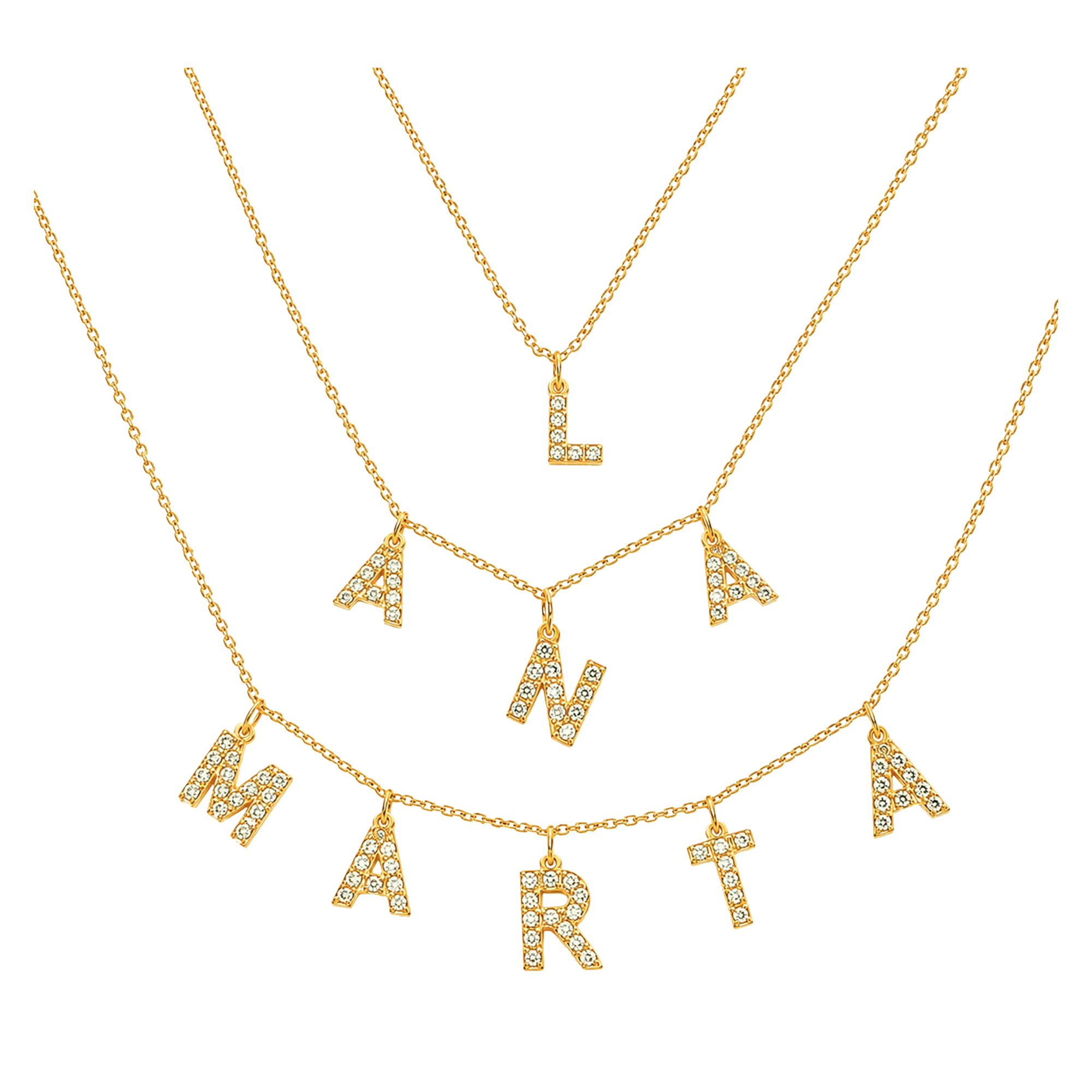 Collar Iniciales Personalizado Oro