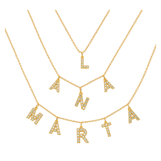 Collar Iniciales Personalizado Oro