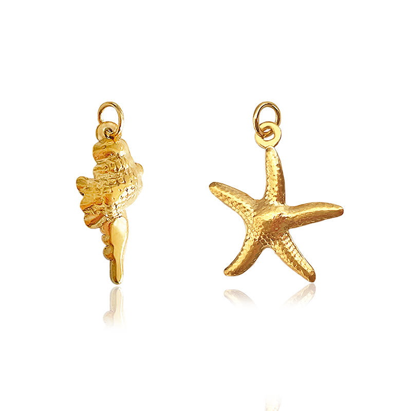 Ciondoli Stella Marina e Conchiglia Marina Oro