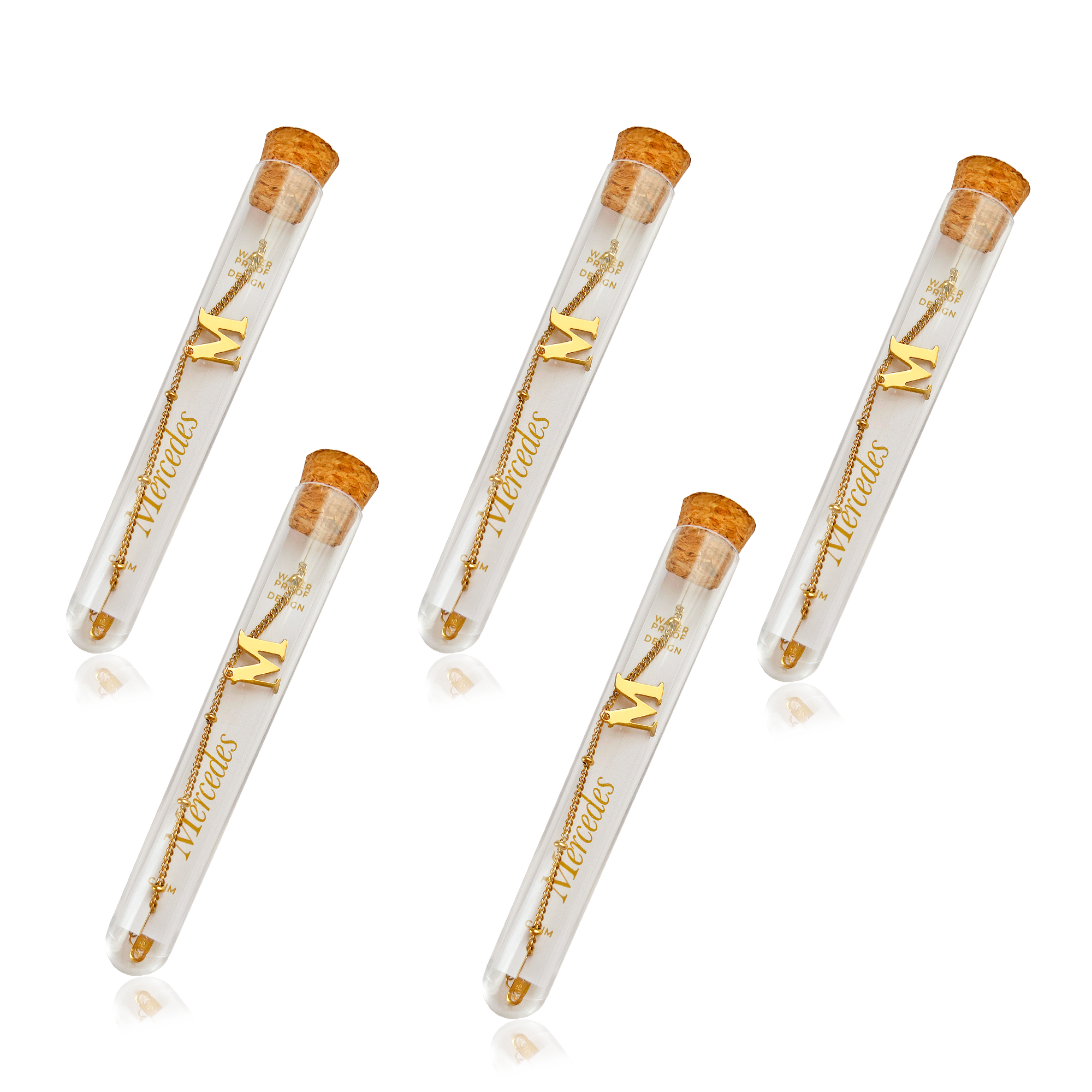 Pulsera Bolitas Inicial + Tubo de Ensayo Boda