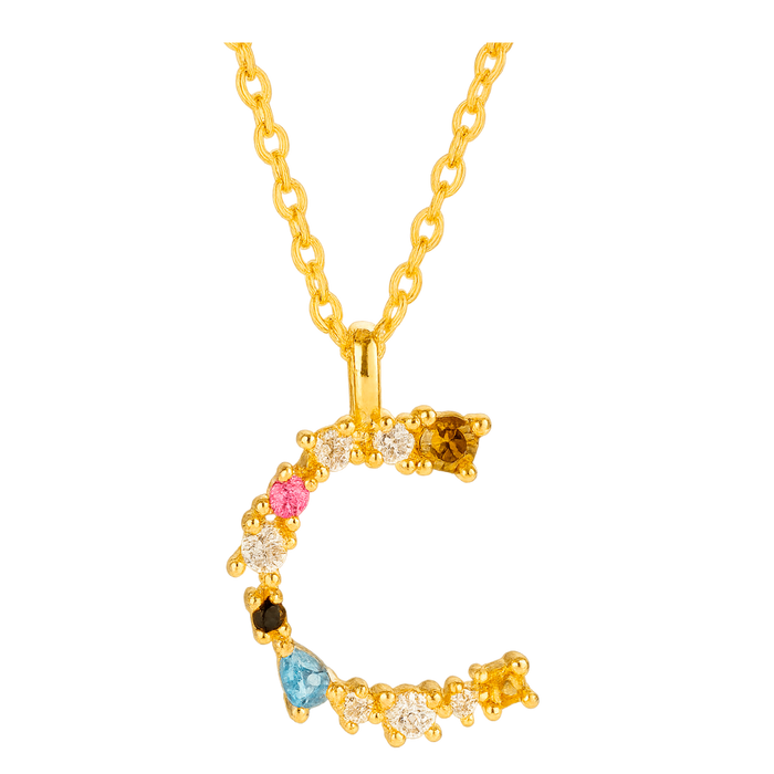 Collana Colorata Iniziale Oro