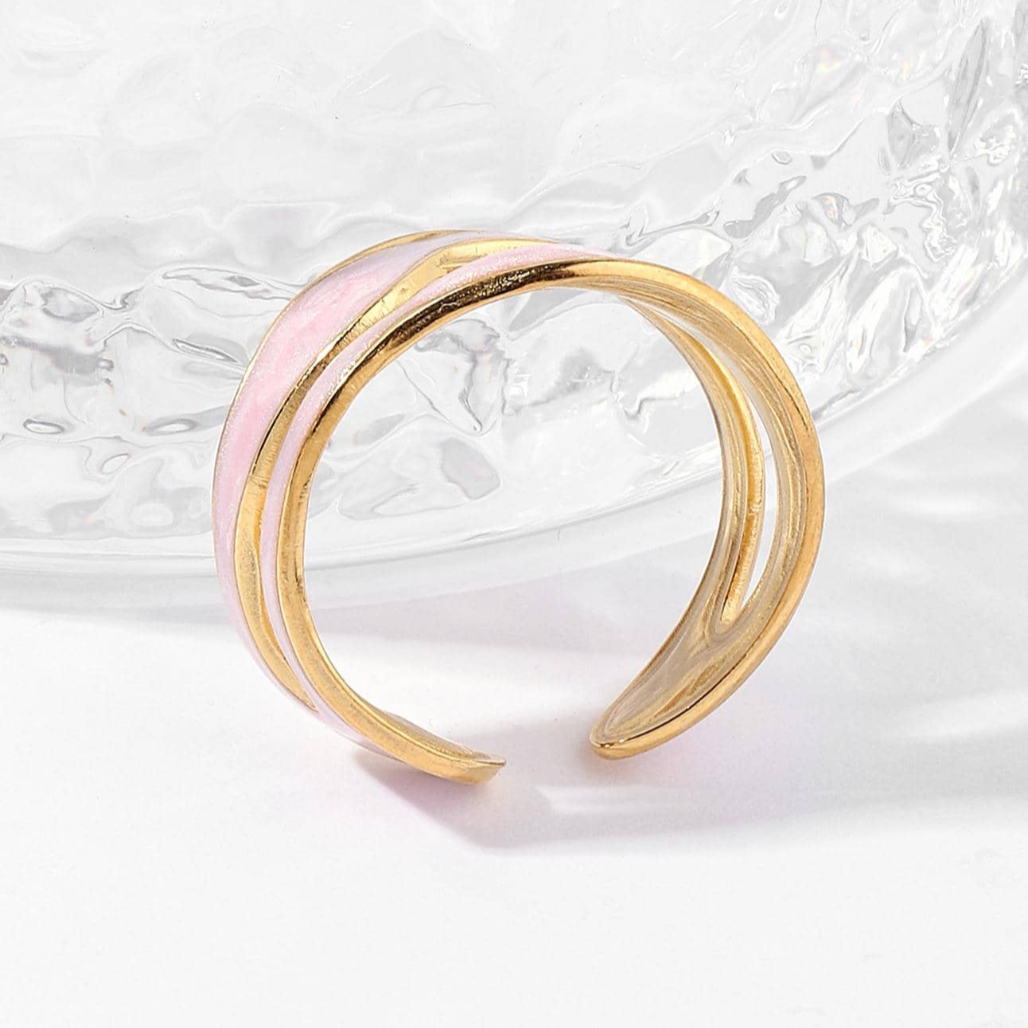 Anillo Light Pink Drip Oro