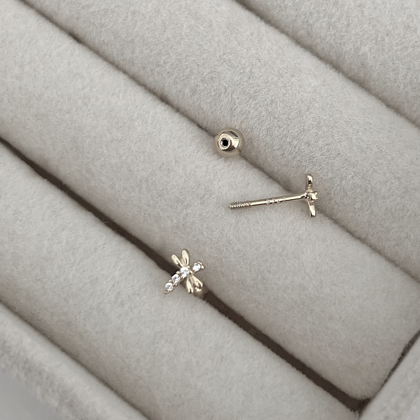 Pendiente Mini Shiny Libélula Plata