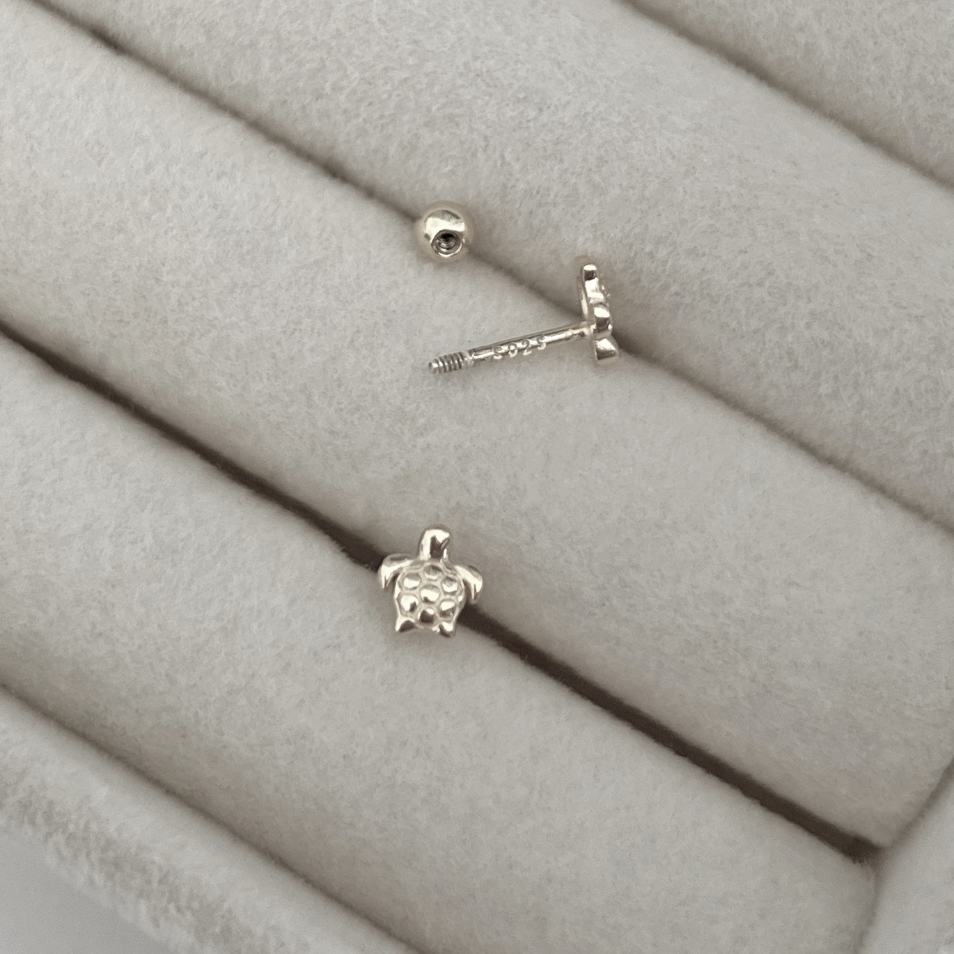 Pendiente Mini Tortuga Plata