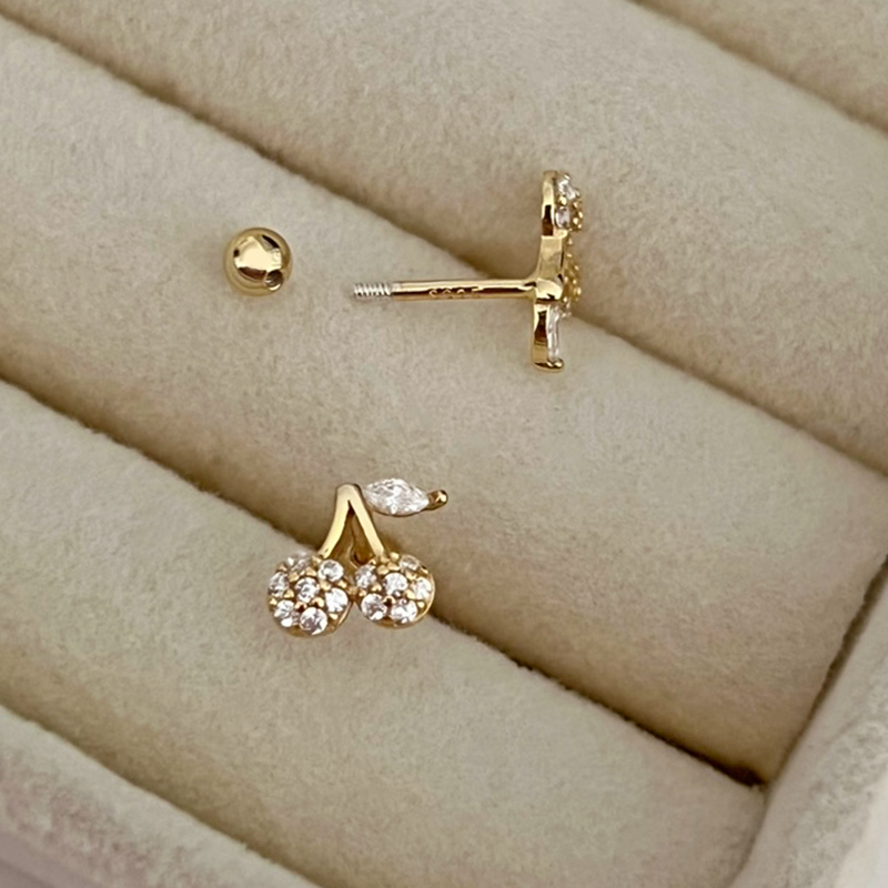 Pendiente Shiny Cherry Oro