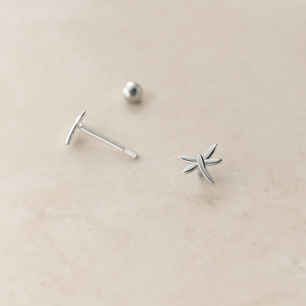 Pendiente Mini Libélula Plata