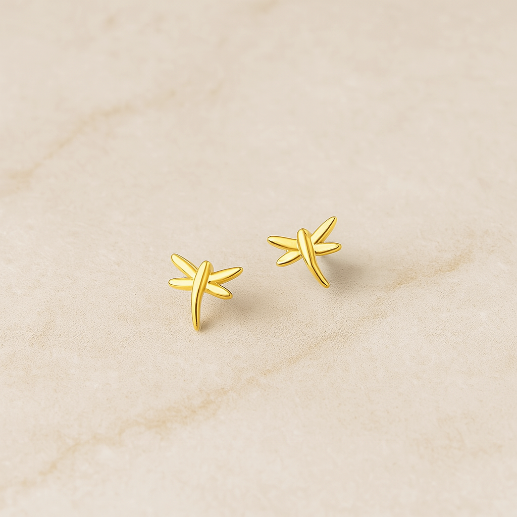Pendiente Mini Libélula Oro
