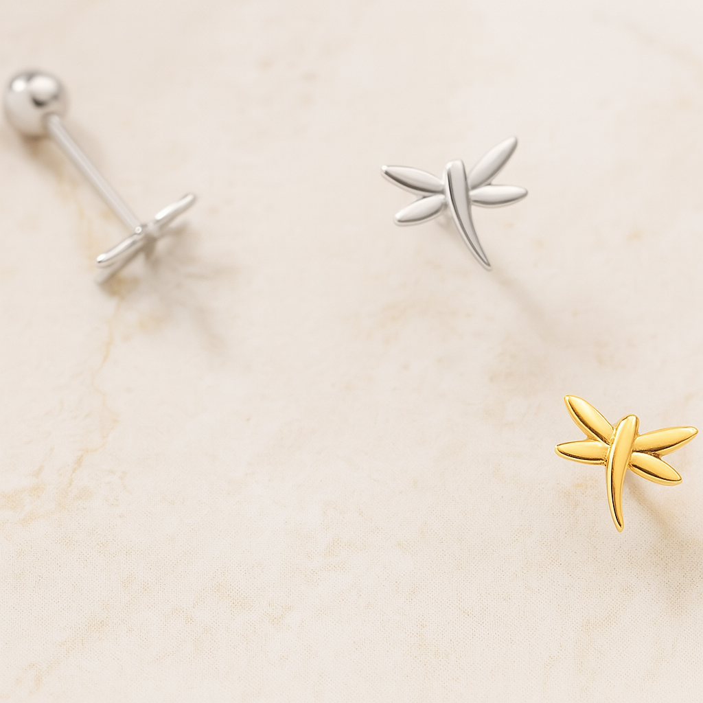 Pendiente Mini Libélula Plata