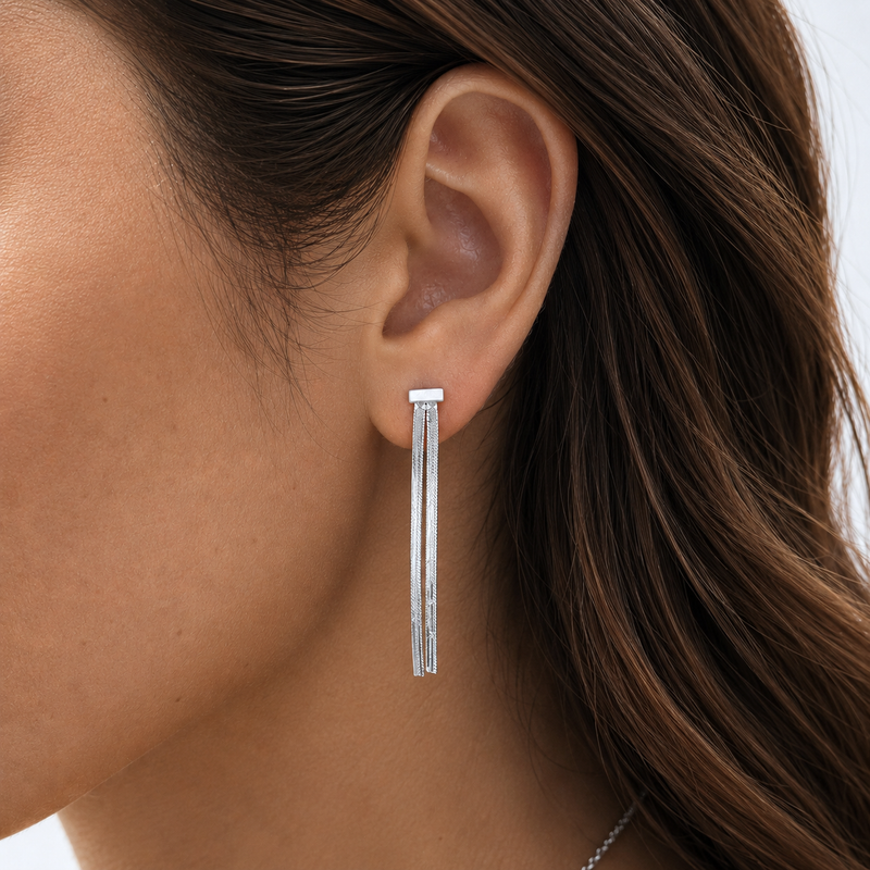 Pendientes Cascade Plata