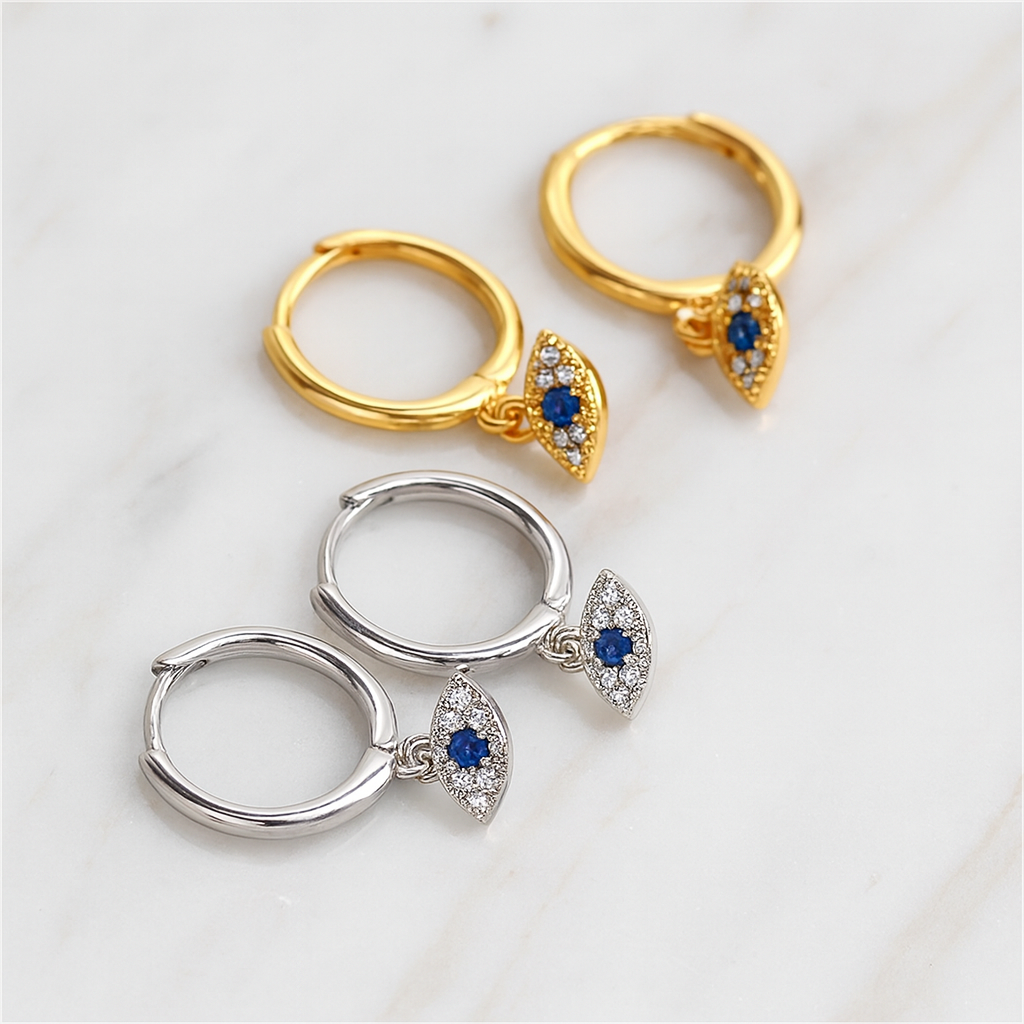 Aros Blue Eyesclum Plata