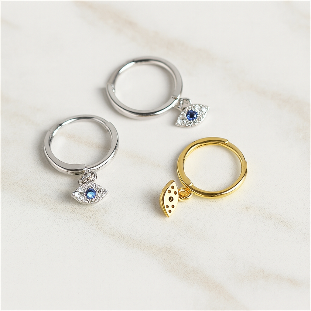 Aros Blue Eyesclum Plata