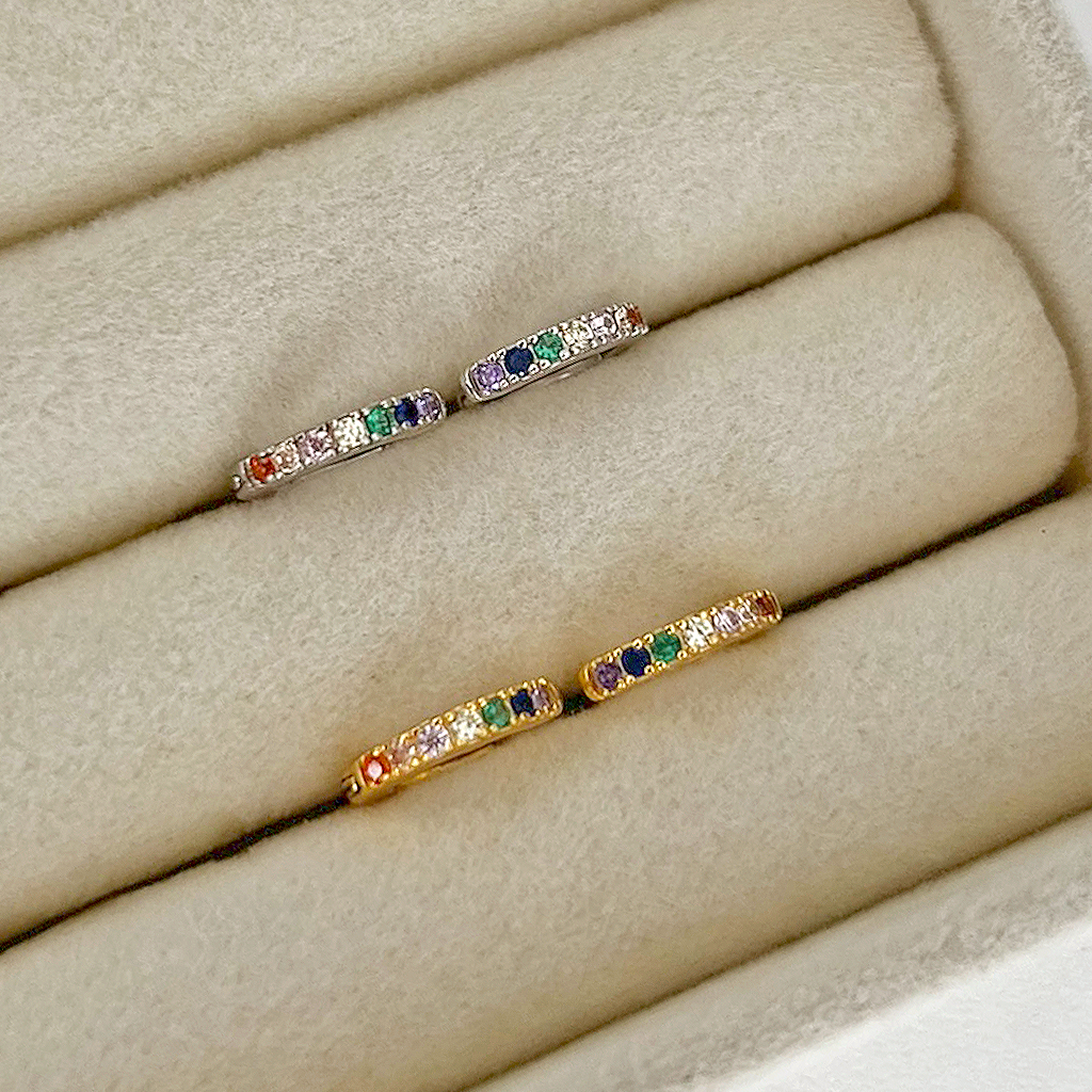 Aros Mini Rainbow Plata - 7mm