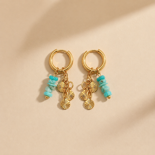 Orecchini Medi Basic Conchiglia Blu Oro
