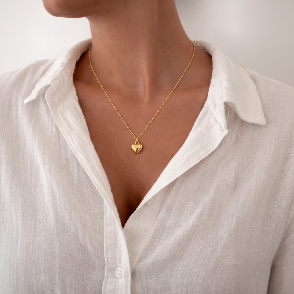 Collar 3D Mini Heart Oro