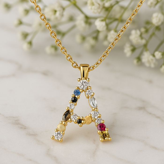Collana Colorata Iniziale Oro