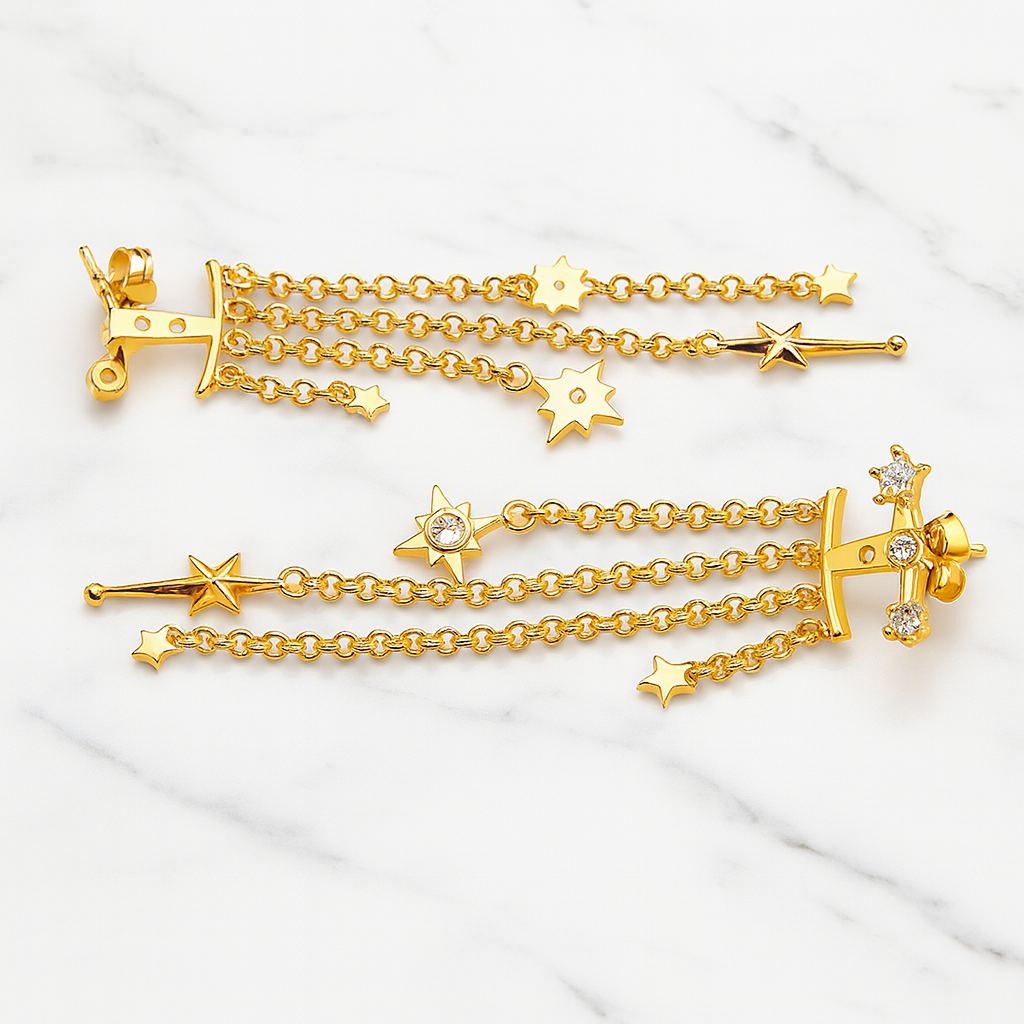 Pendientes Largos Astra Oro