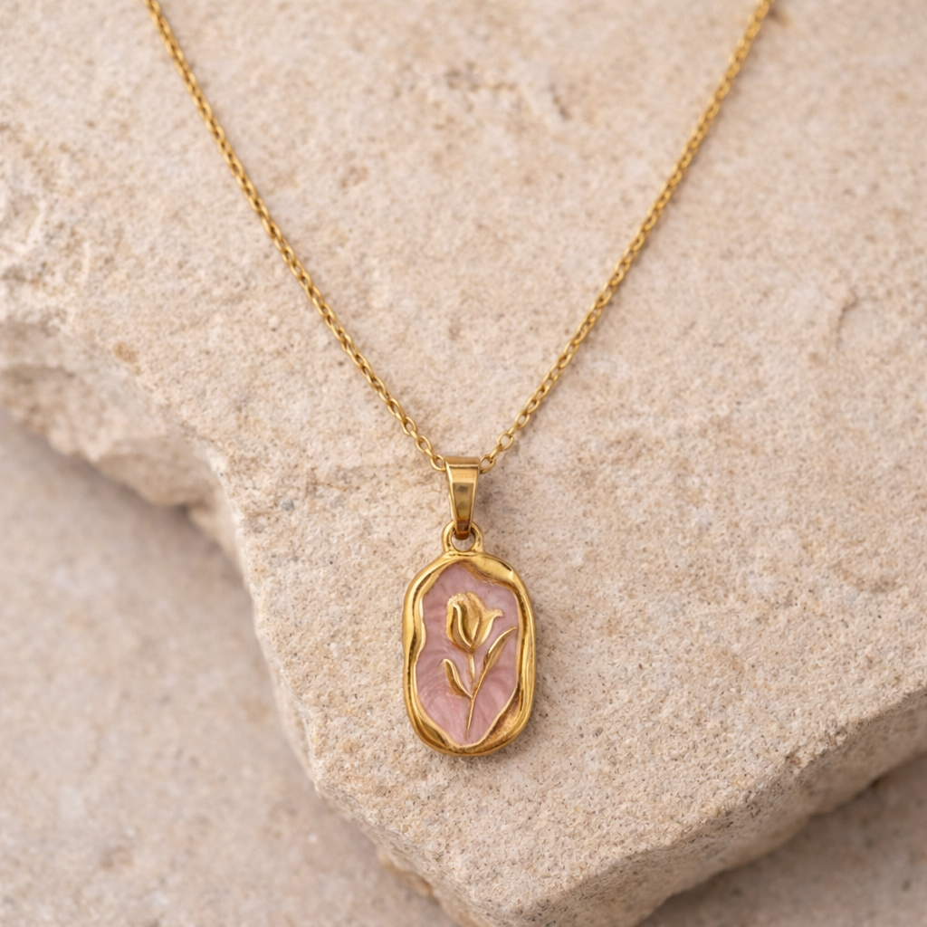Collana Tulipano Oro Rosa