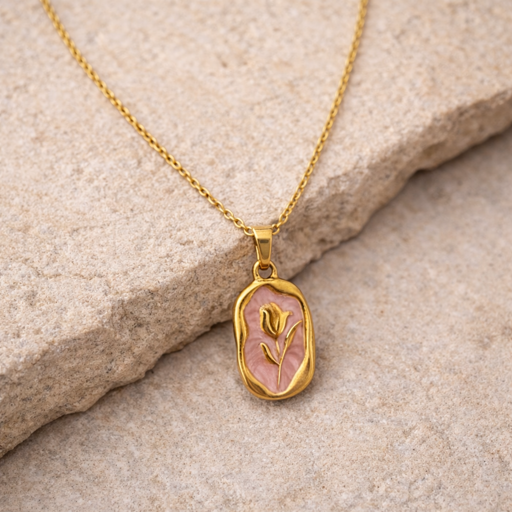Collana Tulipano Oro Rosa
