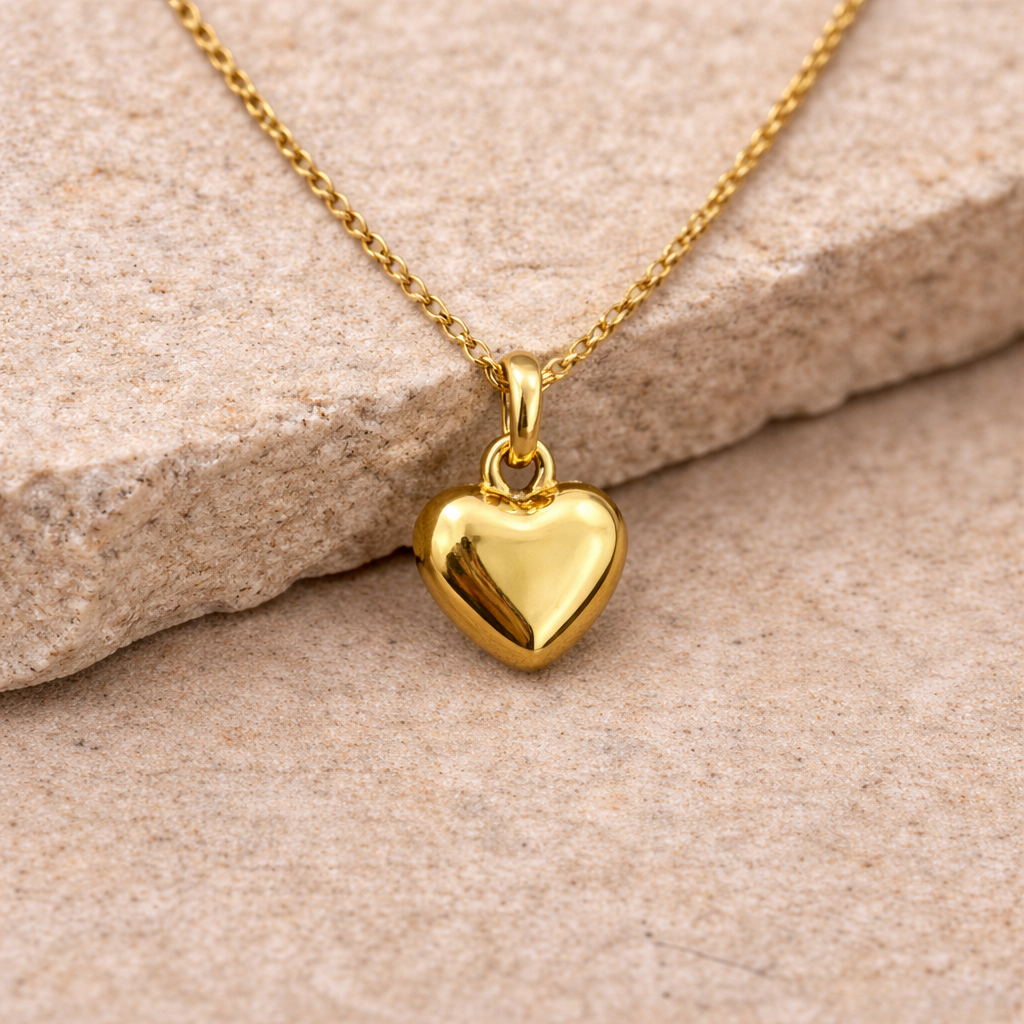 Collar 3D Mini Heart Oro