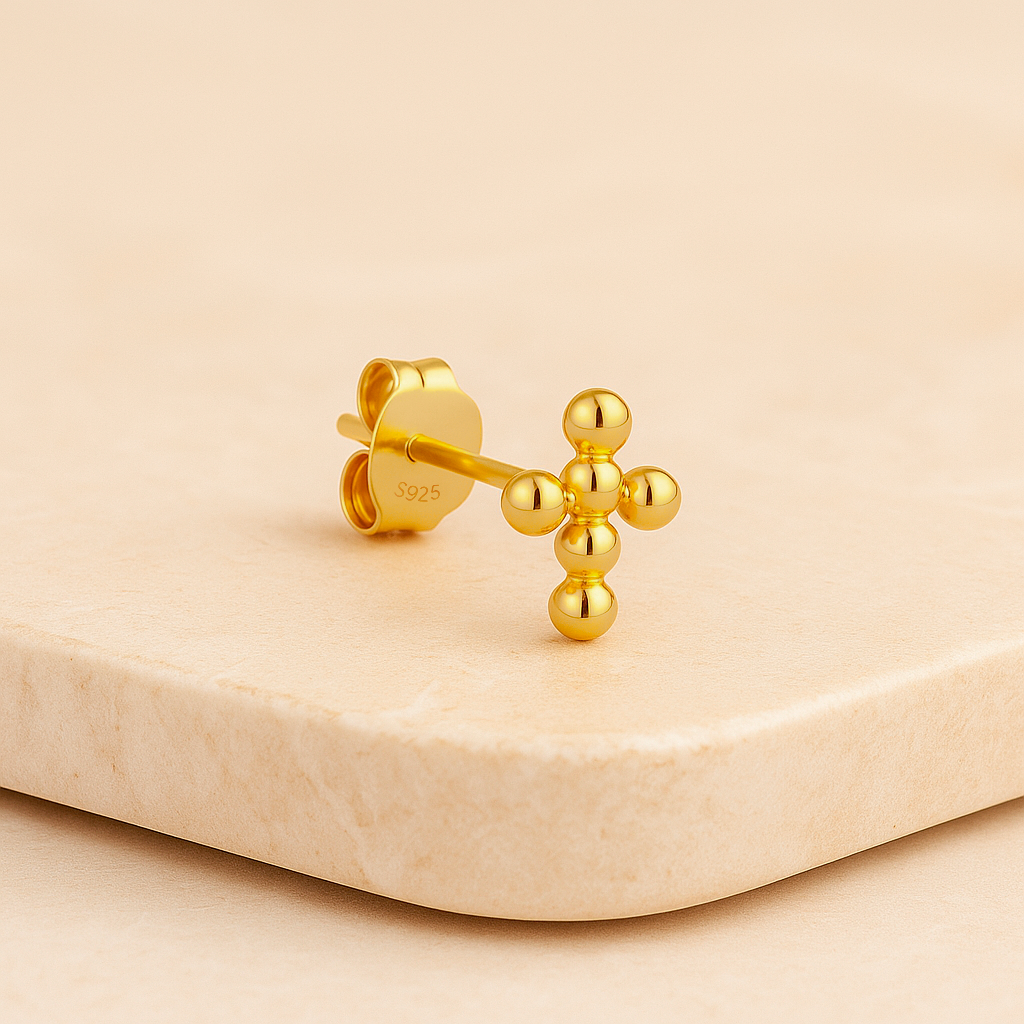 Pendiente Mini Cruz Oro