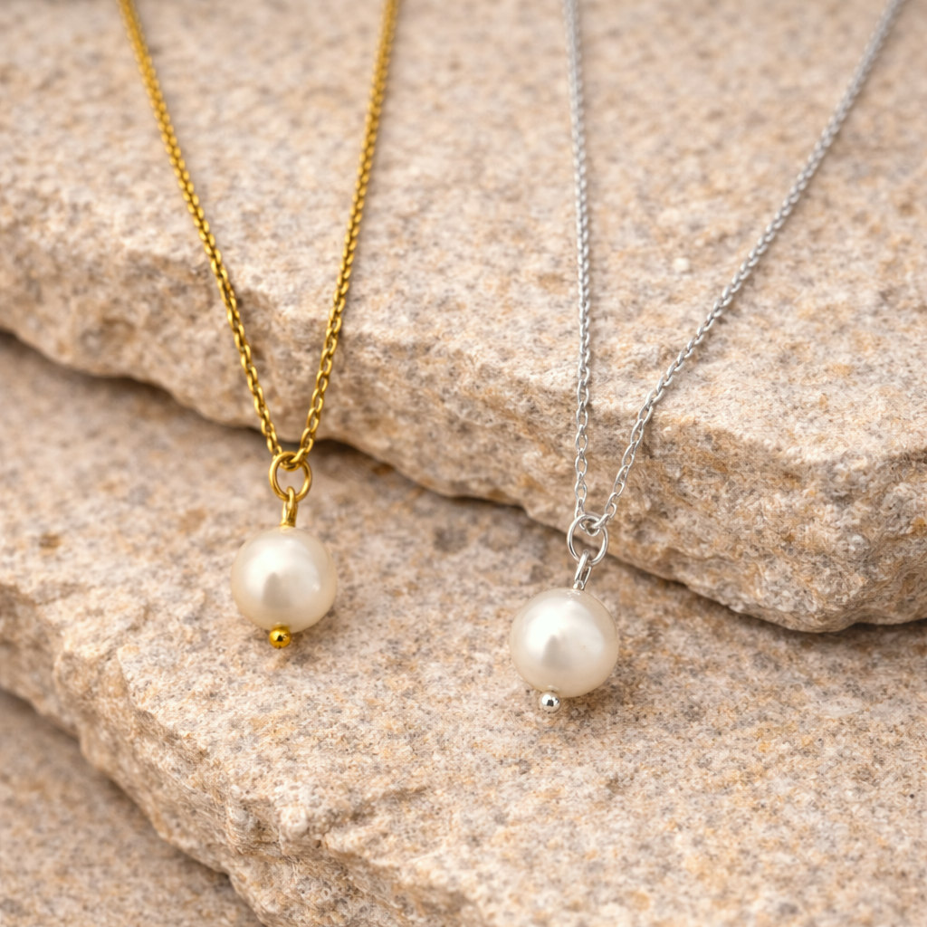 Collar Perla Natural Oro