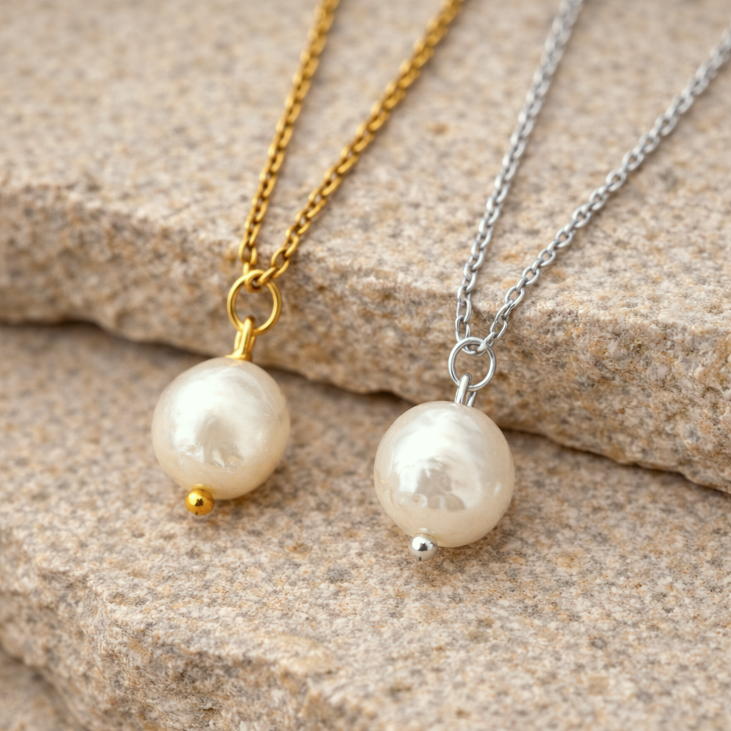 Collar Perla Natural Oro