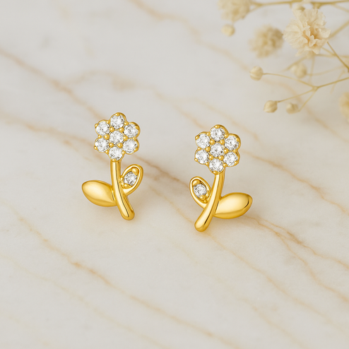 Pendientes Shiny Daisy Oro