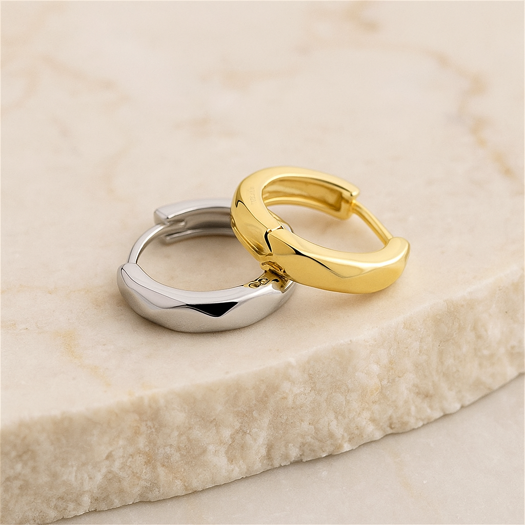Pendientes Geometric Plata