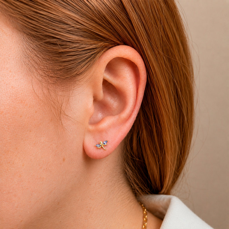 Pendientes Blue Libélula Oro