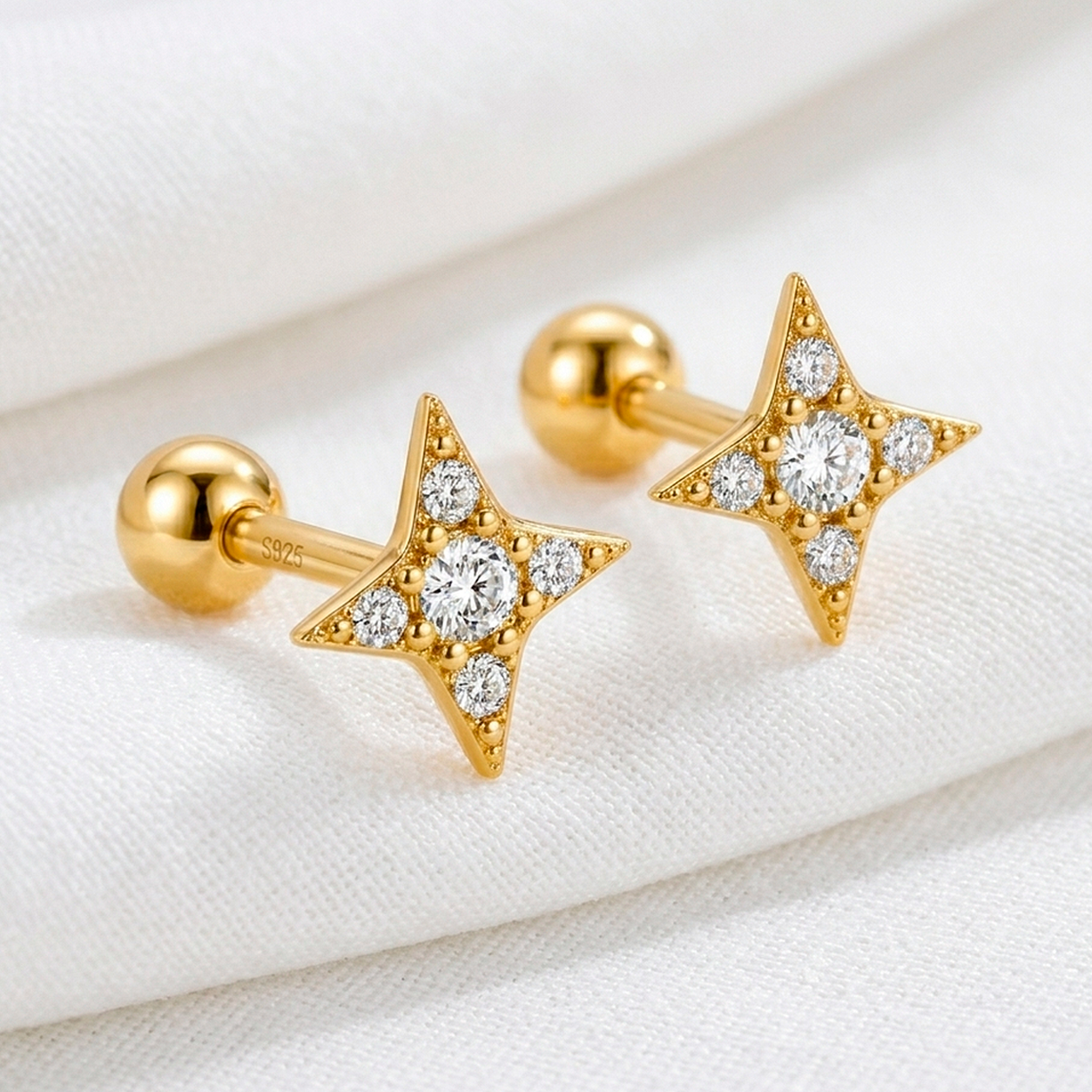 Pendiente Shiny Star Oro