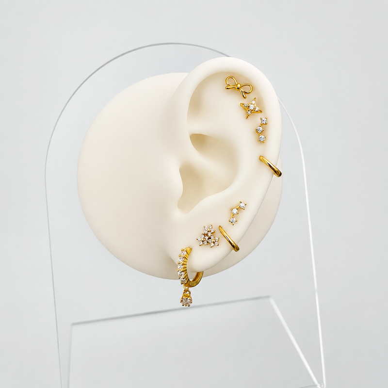 Orecchini a cerchio Destiny White Oro