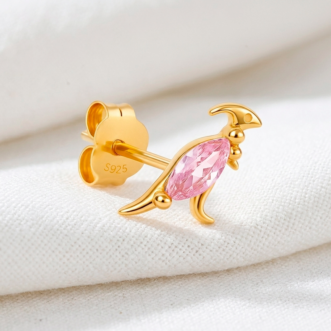 Pendiente Pink Dino