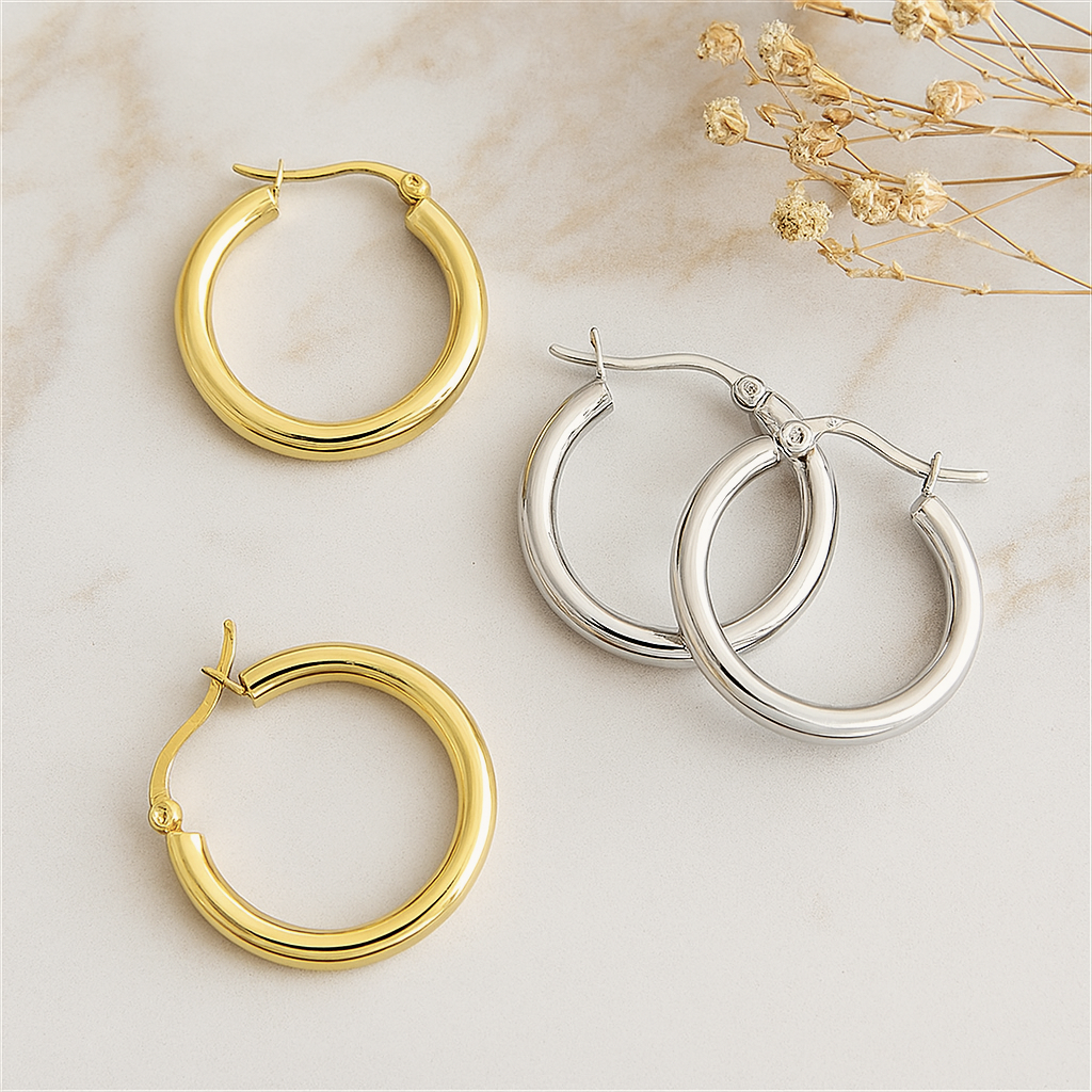 Aros Lua Plata - 22mm